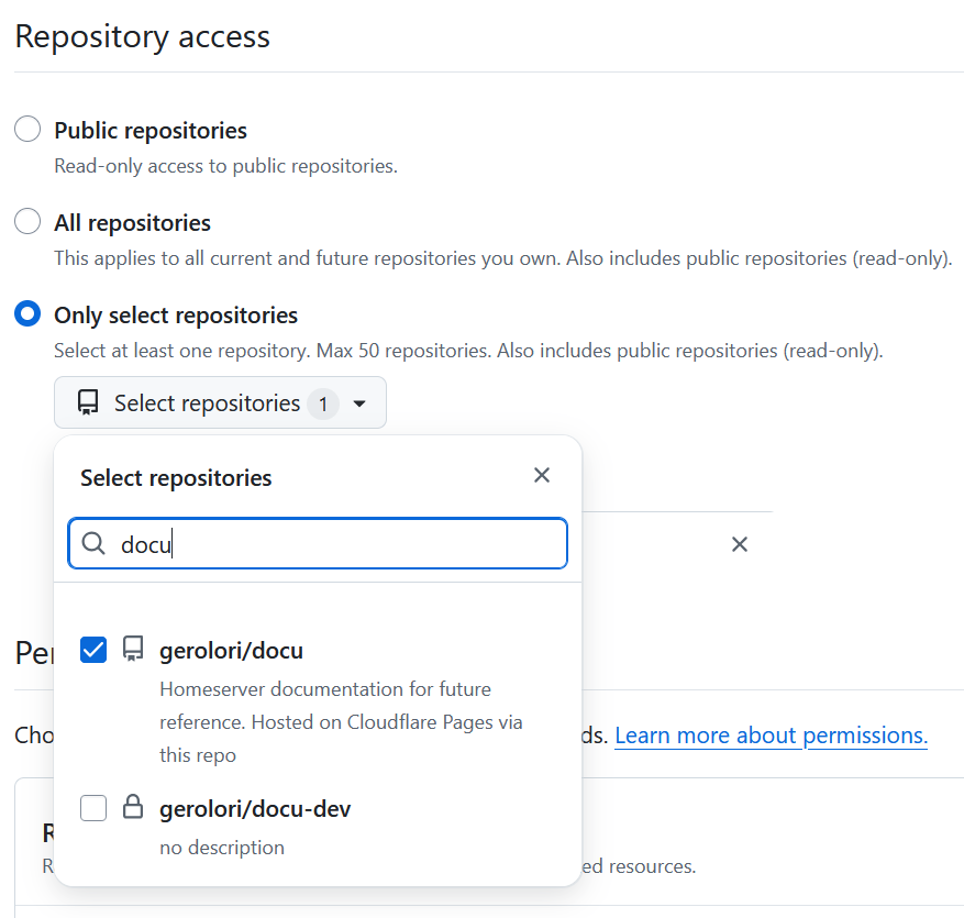 repository access settings