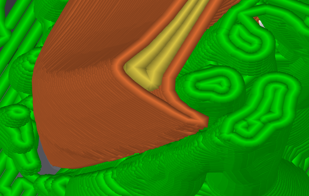 Lines now are separated up until the tip, vertical artifacts are still showing