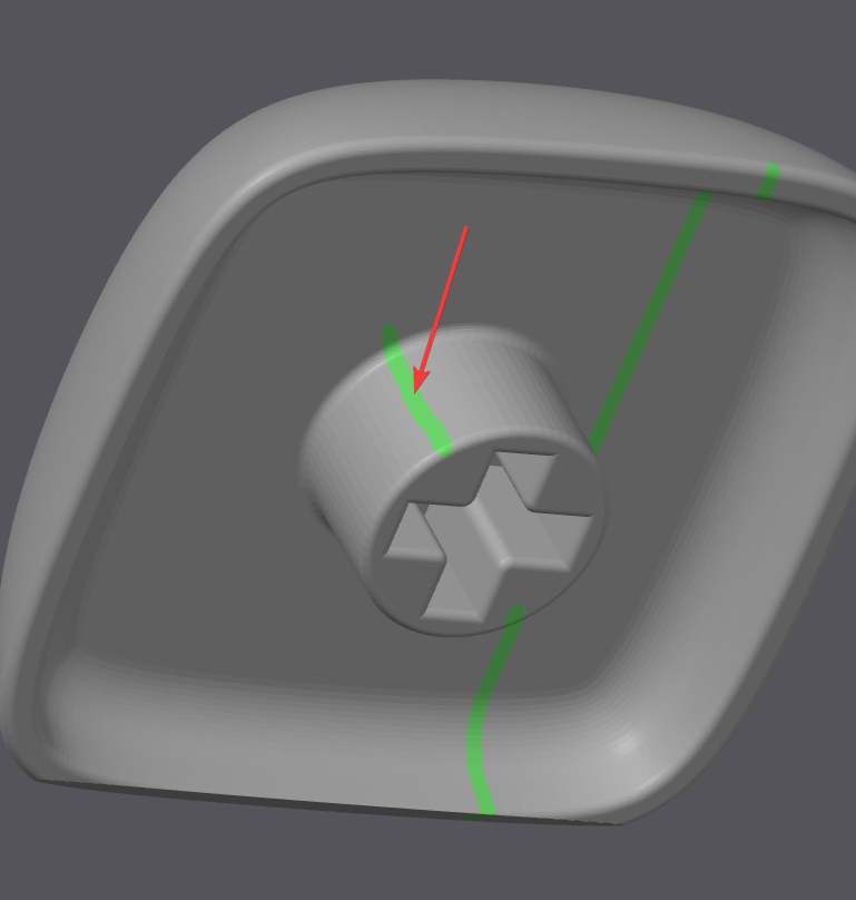 Detail of seam on the stem