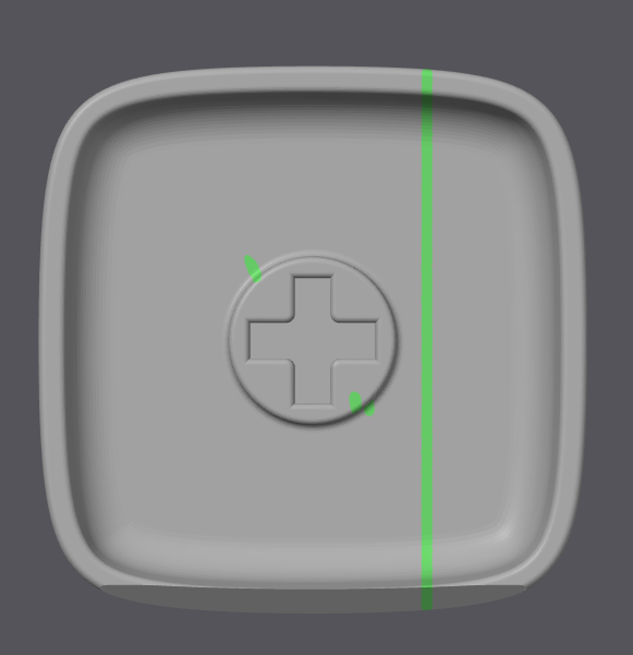 Line of seam on the underside of the keycap